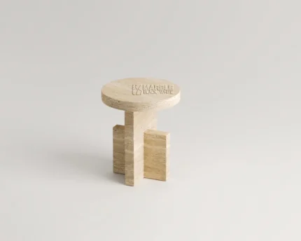 Halcyon Travertine Side Table