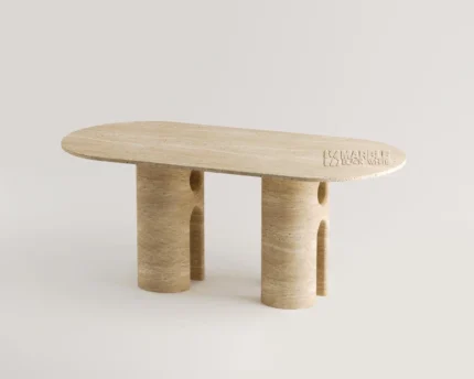 Louvre Travertine Dining Table