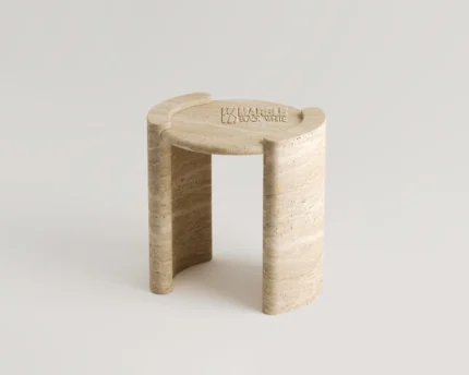 Lunaris Travertine Side Table