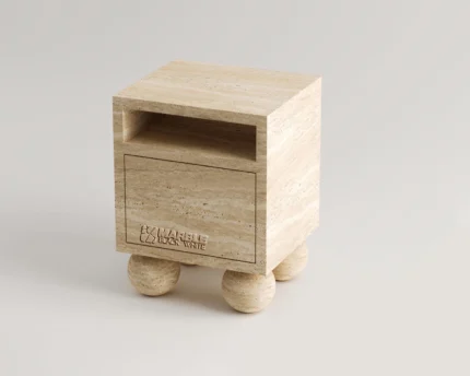 Lurein Travertine Side Table