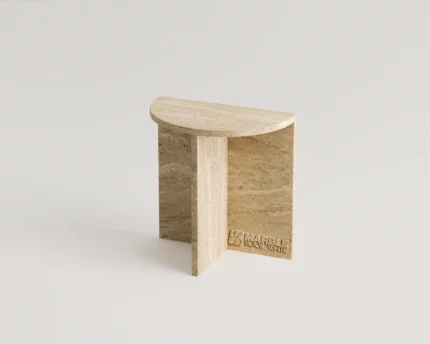 Syrena Travertine Side Table