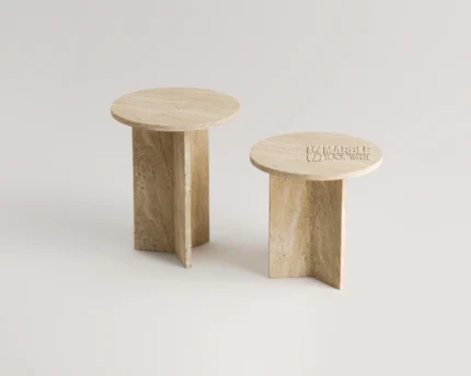 Talvia Travertine Side Table